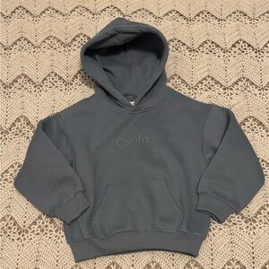 Blue Gray Comfrt Hoodie Kids Size XS Oversized Thick Material Sweatshirt